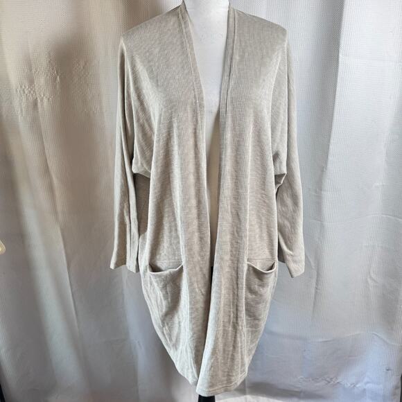 NWT Anthropologie Donni Slouchy Gray Long Open Cardigan OSFA Comfort Loungewear - Picture 1 of 8